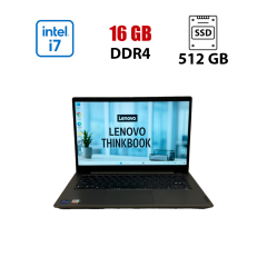 Ноутбук Lenovo ThinkBook 14 G2 ITL / 14" (1920x1080) IPS / Intel Core i7-1165G7 (4 (8) ядра по 2.8 - 4.7 GHz) / 16 GB DDR4 / 512 GB SSD M.2 / Intel Iris Xe Graphics / WebCam
