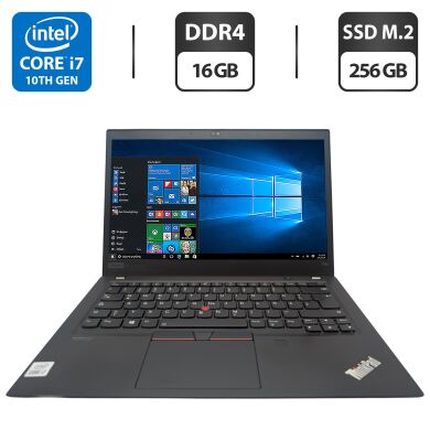 Ноутбук Б-клас Lenovo ThinkPad T14s Gen 1 / 14" (1920x1080) IPS / Intel Core i7-10510U (4 (8) ядер по 1.8 - 4.9 GHz) / 16 GB DDR4 / 256 GB SSD M.2 / Intel UHD Graphics / WebCam Ноутбук Б-клас Lenovo ThinkPad T14s Gen 1 / 14" (1920x1080) IPS / Intel Core i7-10510U (4 (8) ядер по 1.8 - 4.9 GHz) / 16 GB DDR4 / 256 GB SSD M.2 / Intel UHD Graphics / WebCam