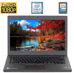Ноутбук Lenovo ThinkPad T460 / 14" (1920x1080) IPS / Intel Core i5-6300U (2 (4) ядра по 2.4 - 3.0 GHz) / 8 GB DDR3 / 180 GB SSD / Intel HD Graphics 520 / WebCam / HDMI / Windows 10 ліцензія