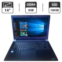 Ноутбук Toshiba Tecra А40-D-1DH / 14" (1366x768) TN / Intel Core i5-7300U (2 (4) ядра по 2.5 - 3.6 GHz) / 8 GB DDR4 / 128 GB SSD / Intel HD Graphics 620 / WebCam