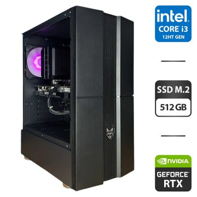 Новий ігровий ПК FSP CMT270 Tower / Intel Core i3-12100F (4 ядра по 3.3 - 4.3 GHz) / 16 GB DDR4 / 512 GB SSD M.2 / nVidia GeForce RTX 3050, 8 GB GDDR6, 128-bit / HDMI / 550W