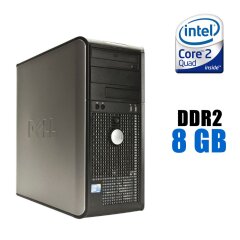 ПК Dell Optiplex 760 Tower / Intel Core 2 Quad Q8300 (4 ядра по 2.5 GHz) / 8 GB DDR2 / 250 GB HDD / Intel GMA 3100 Graphics / DVD-RW 