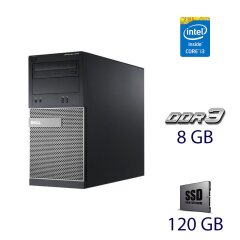 Системный блок Dell OptiPlex 3010 Tower / Intel Core i3-3220 (2 (4) ядра по 3.3 GHz) / 8 GB DDR3 / 120 GB SSD / DVD-RW / 275W