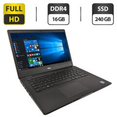 Ультрабук Dell Latitude 3490 / 14" (1920x1080) TN / Intel Core i5-8250U (4 (8) ядра по 1.6 - 3.4 GHz) / 16 GB DDR4 / 240 GB SSD / Intel UHD Graphics 620 / WebCam