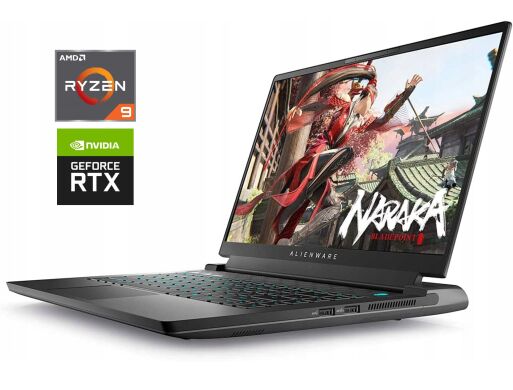 Игровой ноутбук Б-класс Dell Alienware m15 R7 / 15.6" (2560x1440) IPS / AMD Ryzen 9 6900HX (8 (16) ядер по 3.3 - 4.9&nbsp;GHz) / 16 GB DDR5 / 512 GB SSD / nVidia GeForce RTX 3070 Ti, 8 GB GDDR6, 256-bit / WebCam