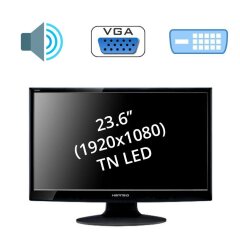 Монитор Hanns.G HE247DPB / 23.6" (1920x1080) TN LED / 1x DVI-D, 1x VGA, 1x Audio Port / встроенные колонки 2x 1.5W