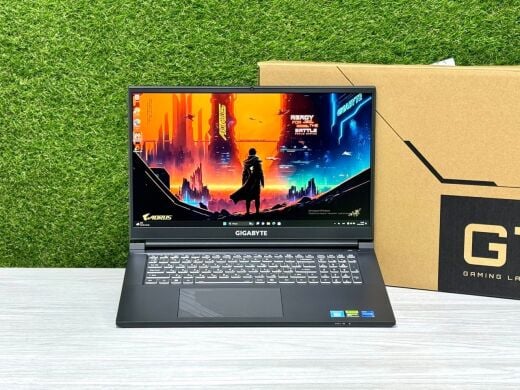 Игровой ноутбук Gigabyte G7 KF / 17.3" (1920x1080) IPS / Intel Core i5-12500H (12 (16) ядер по 2.5 - 4.5 GHz) / 16 GB DDR4 / 512 GB SSD M.2 / nVidia GeForce RTX 4060, 8 GB GDDR6, 128-bit / WebCam / Win 11 Home