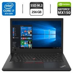 Ультрабук Lenovo ThinkPad T480 / 14" (1920x1080) TN / Intel Core i7-8650U (4 (8) ядра по 1.9 - 4.2 GHz) / 16 GB DDR4 / 256 GB SSD M.2 / nVidia GeForce MX150, 2 GB GDDR5, 64-bit