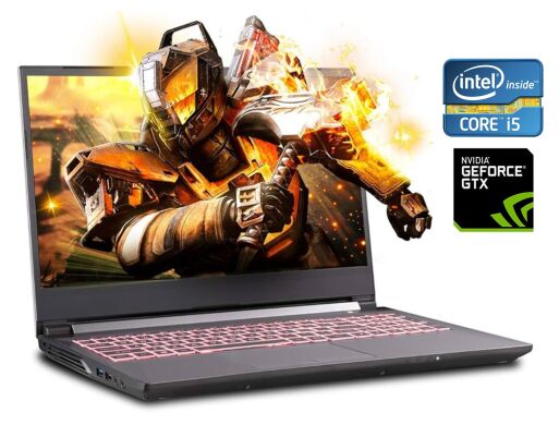 Ігровий ноутбук Б-клас Sager NH58RH / 15.6" (1920x1080) IPS / Intel Core i5-9300H (4 (8) ядра по 2.4 - 4.1 GHz) / 16 GB DDR4 / 128 GB SSD M.2 + 1000 GB HDD / nVidia GeForce GTX 1050, 3 GB GDDR5, 96-bit / WebCam