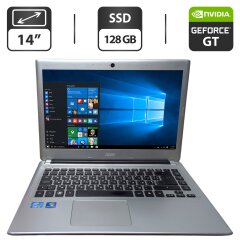 Ноутбук Acer Aspire V5-471 / 14" (1366x768) TN / Intel Core i5-3317U (2 (4) ядра по 1.7 - 2.6 GHz) / 8 GB DDR3 / 128 GB SSD / nVidia GeForce GT 620M, 1 GB GDDR3, 64-bit / WebCam