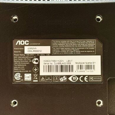 Монитор Б-класс AOC i2352Vh / 23" (1920x1080) TN / VGA, DVI, HDMI, Audio / VESA 75x75