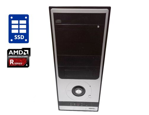 Игровой ПК Asus Vento Tower / AMD Phenom II X4 840 (4 ядра по 3.2 GHz) / 4 GB DDR3 / 128 GB SSD NEW / AMD Radeon R5 220, 2 GB DDR3, 64-bit / DVD-RW / 400W Игровой ПК Asus Vento Tower / AMD Phenom II X4 840 (4 ядра по 3.2 GHz) / 4 GB DDR3 / 128 GB SSD NEW / AMD Radeon R5 220, 2 GB DDR3, 64-bit / DVD-RW / 400W