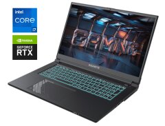 Игровой ноутбук Gigabyte G7 KF / 17.3" (1920x1080) IPS / Intel Core i5-12500H (12 (16) ядер по 2.5 - 4.5 GHz) / 16 GB DDR4 / 512 GB SSD M.2 / nVidia GeForce RTX 4060, 8 GB GDDR6, 128-bit / WebCam / Win 11 Home