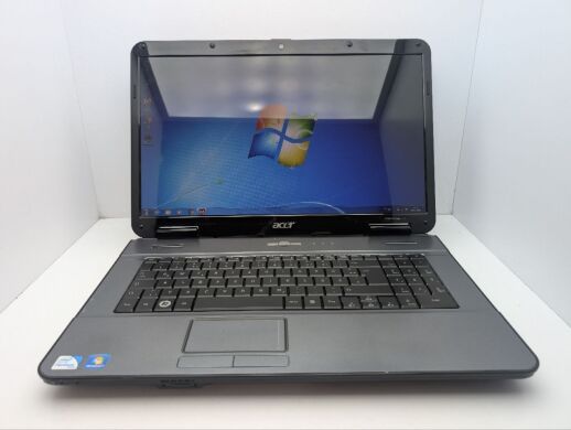 Ноутбук Acer Aspire 7715Z / 17.3" (1600x900) TN / Intel Pentium T4500 (2 ядра по 2.3 GHz) / 4 GB DDR3 / 250 GB HDD / Intel Graphics / WebCam / DVD-ROM / АКБ не держит
