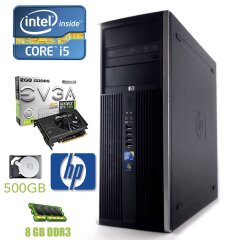 HP Compaq 8200 Tower / Intel Core i5-2400 (4 ядра по 3.1 - 3.4 GHz) / 8 GB DDR3 / 500 GB HDD / nVidia GeForce GTX 750 Ti 2GB