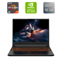 Игровой ноутбук Acer Nitro ANV 16-61 / 16" (1920x1200) IPS / AMD Ryzen AI 7 350 (8 (16) ядер по 2.0 - 5.0 GHz) / 16 GB DDR5 / 1000 GB SSD / nVidia GeForce RTX 5060, 8 GB GDDR7, 128-bit / WebCam / Windows 11