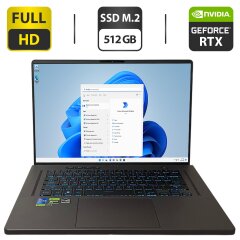 Ігровий ноутбук Asus ROG Zephyrus G16 GU603 / 15.6" (1920x1080) IPS / Intel Core i7-13620H (10 (16) ядер по 3.6 - 4.9 GHz) / 16 GB DDR4 / 512 GB SSD M.2 / nVidia GeForce RTX 4060, 8 GB GDDR6, 128-bit / WebCam