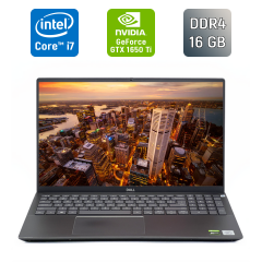 Ігровий ноутбук Б-клас Dell Vostro 7500 / 15.6" (1920x1080) IPS / Intel Core i7-10750H (6 (12) ядер по 2.6 - 5.0 GHz) / 16 GB DDR4 / 512 GB SSD / nVidia GeForce GTX 1650 Ti, 4 GB GDDR6, 128-bit / WebCam / Fingerprint