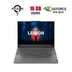 Ігровий ноутбук Lenovo Legion Slim 5 16APH8 / 16" (2560x1600) IPS / AMD Ryzen 7 7840HS (8 (16) ядер по 3.8 - 5.1 GHz) / 16 GB DDR5 / 1000 GB SSD / nVidia GeForce RTX 4070, 8 GB GDDR6, 128-bit / WebCam