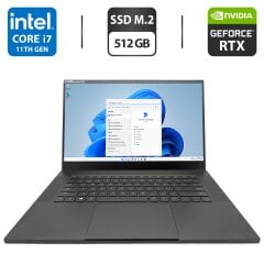 Игровой ноутбук Razer Blade 15 / 15.6" (2560x1440) IPS / Intel Core i7-11800H (8 (16) ядер по 4.6 GHz) / 16 GB DDR4 / 512 GB SSD M.2 / nVidia GeForce RTX 3070, 8 GB GDDR6, 256-bit / WebCam