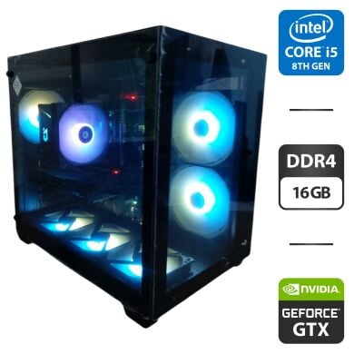 Ігровий ПК AeroCool Dryft Tower / Intel Core i5-8400 (6 ядер по 2.8 - 4.0 GHz) / 16 GB DDR4 / 500 GB SSD M.2 + 500 GB HDD / nVidia GeForce GTX 1660 Super, 6 GB GDDR6, 192-bit / 600W / Windows 11 Pro