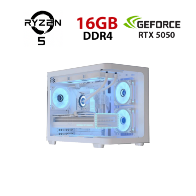 Ігровий ПК STALKER (P300C-G-WT) Tower / AMD Ryzen 5 5500 (6 (12) ядер по 3.6 - 4.2 GHz) / 16 GB DDR4 / 256 GB SSD + 1000 GB HDD / nVidia GeForce RTX 5050, 8 GB GDDR7, 128-bit Ігровий ПК STALKER (P300C-G-WT) Tower / AMD Ryzen 5 5500 (6 (12) ядер по 3.6 - 4.2 GHz) / 16 GB DDR4 / 256 GB SSD + 1000 GB HDD / nVidia GeForce RTX 5050, 8 GB GDDR7, 128-bit