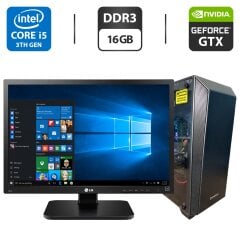 Комплект ПК: GameMax Nova Tower / Intel Core i5-3470 (4 ядра по 3.2 - 3.6 GHz) / 16 GB DDR3 / 500 GB SSD + 500 GB HDD / nVidia GeForce GTX 760, 2 GB GDDR5, 256-bit / 400W + Монитор LG 24MB37PM-B / 24" (1920x1080) IPS