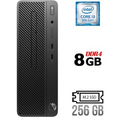 Компьютер Б-класс HP 290 G1 SFF / Intel Core i3-8100 (4 ядра по 3.6 GHz) / 8 GB DDR4 / 256 GB SSD M.2 / Intel UHD Graphics 630 / DVD-ROM / HDMI