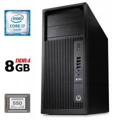 Комп'ютер Б-клас HP Z240 Workstation Tower / Intel Core i7-6700 (4 (8) ядра по 3.4 - 4.0 GHz) / 8 GB DDR4 / 250 GB SSD / Intel HD Graphics 530 / 400W / DVD-ROM / DisplayPort