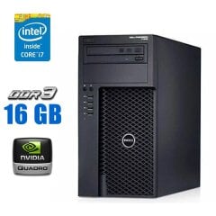 Компьютер Dell Precision T1650 Tower / Intel Core i7-3770 (4 (8) ядра по 3.4 - 3.9 GHz) / 16 GB DDR3 / 128 GB SSD / nVidia Quadro K600, 1 GB DDR3, 128-bit