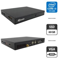 Комп'ютер Giada i53 USFF / Intel Core i3-3227U (2 (4) ядра по 1.9 GHz) / 4 GB DDR3 / 60 GB SSD / Intel HD Graphics 4000 / VGA
