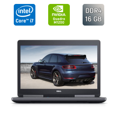 Мобильная рабочая станция Б-класс Dell Precision 7520 / 15.6" (1920x1080) IPS / Intel Core i7-7820HQ (4 (8) ядра по 2.9 - 3.9 GHz) / 16 GB DDR4 / 250 GB SSD / nVidia Quadro M1200, 4 GB GDDR5, 256-bit / HDMI