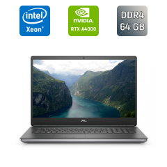Мобильная рабочая станция Б-класс Dell Precision 7760 / 17.3" (3840x2160) IPS / Intel Xeon W-11855M (6 (12) ядер по 3.2 - 4.9 GHz) / 64 GB DDR4 / 1000 GB SSD / nVidia RTX A4000, 8 GB GDDR6, 256-bit / WebCam / Windows 11
