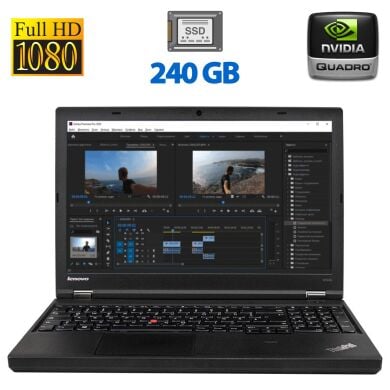 Мобільна робоча станція Б-клас Lenovo ThinkPad W540 / 15.6" (1920x1080) TN / Intel Core i7-4800MQ (4 (8) ядра по 2.7 - 3.7 GHz) / 8 GB DDR3 / 240 GB SSD / nVidia Quadro K1100M, 2 GB GDDR5, 128-bit / WebCam / VGA Мобільна робоча станція Б-клас Lenovo ThinkPad W540 / 15.6" (1920x1080) TN / Intel Core i7-4800MQ (4 (8) ядра по 2.7 - 3.7 GHz) / 8 GB DDR3 / 240 GB SSD / nVidia Quadro K1100M, 2 GB GDDR5, 128-bit / WebCam / VGA