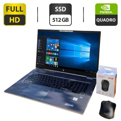 Мобильная рабочая станция HP ZBook Fury 17 G7 / 17.3" (1920x1080) IPS / Intel Core i7-10850H (6 (12) ядер по 2.7 - 5.1 GHz) / 32 GB DDR4 / 512 GB SSD M.2 / nVidia Quadro RTX 3000, 6 GB GDDR6, 192-bit / WebCam / Windows 10 Pro