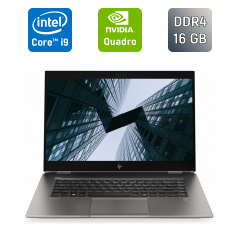 Мобільна робоча станція HP zBook Studio G5 / 15.6" (1920x1080) IPS / Intel Core i9-9880H (8 (16) ядер по 2.3 - 4.8 GHz) / 16 GB DDR4 / 500 GB SSD / nVidia Quadro P1000, 4 GB GDDR5, 128-bit / WebCam / TouchID / Windows 10