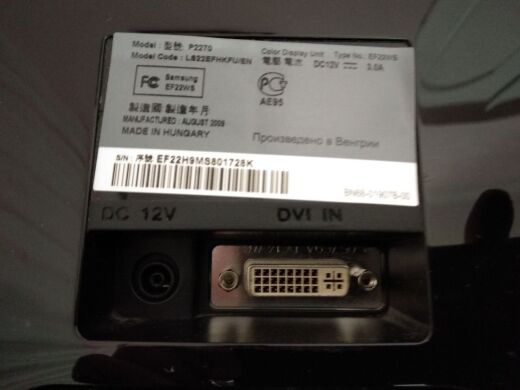 Монітор Б-клас Samsung SyncMaster P2270 / 22" (1920x1080) TN+film / DVI