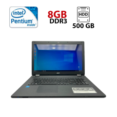 Ноутбук Acer Aspire ES1-571 / 17.3" (1600x900) TN / Intel Pentium N3700 (4 ядра по 1.6 - 2.4 GHz) / 8 GB DDR3 / 500 GB HDD / Intel HD Graphics / WebCam
