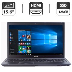 Ноутбук Б-класс Acer TravelMate 5742 / 15.6" (1366x768) TN / Intel Core i3-380M (2 (4) ядра по 2.53 GHz) / 6 GB DDR3 / 128 GB SSD / Intel HD Graphics / WebCam / DVD-ROM / HDMI + Беспроводная мышка в подарок