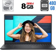 Ноутбук Б-клас Dell Inspiron 15 3511 / 15.6" (1920x1080) IPS / Intel Core i5-1035G1 (4 (8) ядра по 1.0 - 3.6 GHz) / 8 GB DDR4 / 480 GB SSD / Intel UHD Graphics / WebCam / USB 3.2 / HDMI / Windows 10 ліцензія