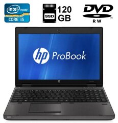Ноутбук Б-класс HP ProBook 6570b / 15.6" (1366x768) TN / Intel Core i5-2450M (2 (4) ядра по 2.5 - 3.1 GHz) / 8 GB DDR3 / 120 GB SSD / Intel HD Graphics 3000 / WebCam / DVD-RW / Fingerprint / DisplayPort / Windows 10 лицензия