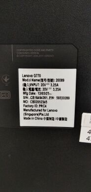 Ноутбук Б-клас Lenovo G770 / 17.3" (1600x900) TN / Intel Core i3-2350M (2 (4) ядра по 2.3 GHz) / 8 GB DDR3 / 500 GB HDD / Intel HD Graphics 4000 / WebCam / Без АКБ