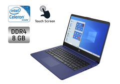 Ноутбук HP 14-dq / 14" (1920x1080) IPS Touch / Intel Celeron N4120 (4 ядра по 1.1 - 2.6 GHz) / 8 GB DDR4 / 64 GB SSD / Intel UHD Graphics 600 / WebCam + Беспроводная мышка