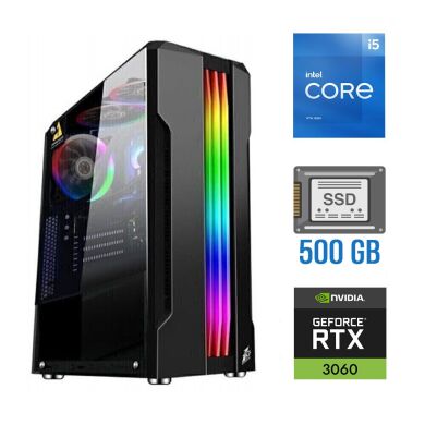 Новый игровой ПК Tower / Intel Core i5-11400F (6 (12) ядер по 2.6 - 4.4 GHz) / 16 GB DDR4 / 500 GB SSD / nVidia GeForce RTX 3060, 12 GB GDDR6, 192-bit