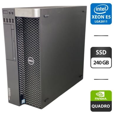 Рабочая станция Dell Precision T5810 Tower / Intel Xeon E5-2697 v3 (14 (28) ядра по 2.6 - 3.6 GHz) / 32 GB DDR4 / 240 GB SSD / nVidia Quadro M4000, 8 GB GDDR5, 256-bit / DVD-ROM