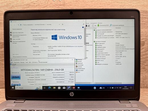 Ультрабук Б-клас HP EliteBook 840 G2 / 14" (1920x1080) TN / Intel Core i7-5600U (2 (4) ядра по 2.6 - 3.2 GHz) / 8 GB DDR3 / 256 GB SSD / AMD Radeon R7 M260X, 1 GB DDR5, 128-bit / WebCam / Windows 10 Pro