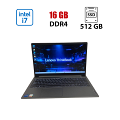 Ультрабук Б-клас Lenovo ThinkBook 15 G4 IAP / 15.6" (1920x1080) IPS / Intel Core i7-1255U (10 (12) ядер по 3.5 - 4.7 GHz) / 16 GB DDR4 / 512 GB SSD / Intel Iris Xe Graphics / WebCam
