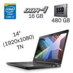 Ультрабук Б-клас Dell Latitude 5490 / 14" (1920x1080) TN / Intel Core i5-8250U (4 (8) ядра по 1.6 - 3.4 GHz) / 16 GB DDR4 / 480 GB SSD / Intel UHD Graphics 620 / WebCam / Windows 10
