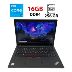 Ультрабук Lenovo ThinkPad L480 / 14" (1920x1080) IPS / Intel Core i5-8250U (4 (8) ядра по 1.6 - 3.4 GHz) / 16 GB DDR4 / 256 GB SSD / Intel UHD Graphics 620 / WebCam