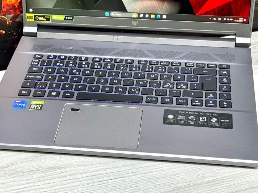 Игровой ноутбук Acer Predator Triton 500 / 16" (2560x1600) IPS / Intel Core i7-11800H (8 (16) ядер по 2.3 - 4.6 GHz) / 16 GB DDR4 / 1000 GB SSD / nVidia GeForce RTX 3070, 8 GB GDDR6, 256-bit / WebCam / Win 11 Home